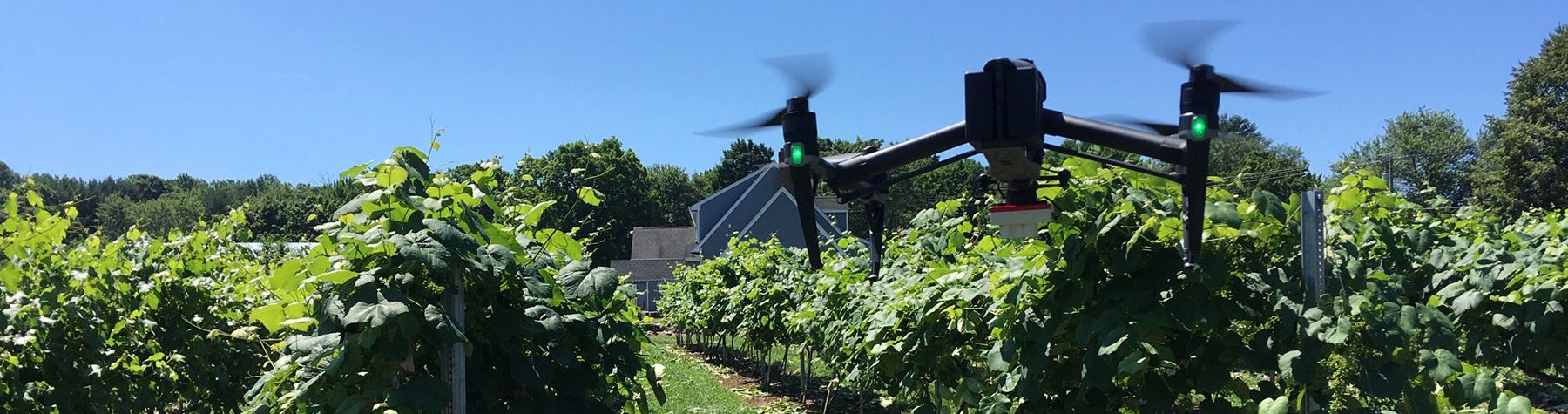 Remote Sensing Online Graduate Certificate: Image of Drone Flying within Agricultural Fields